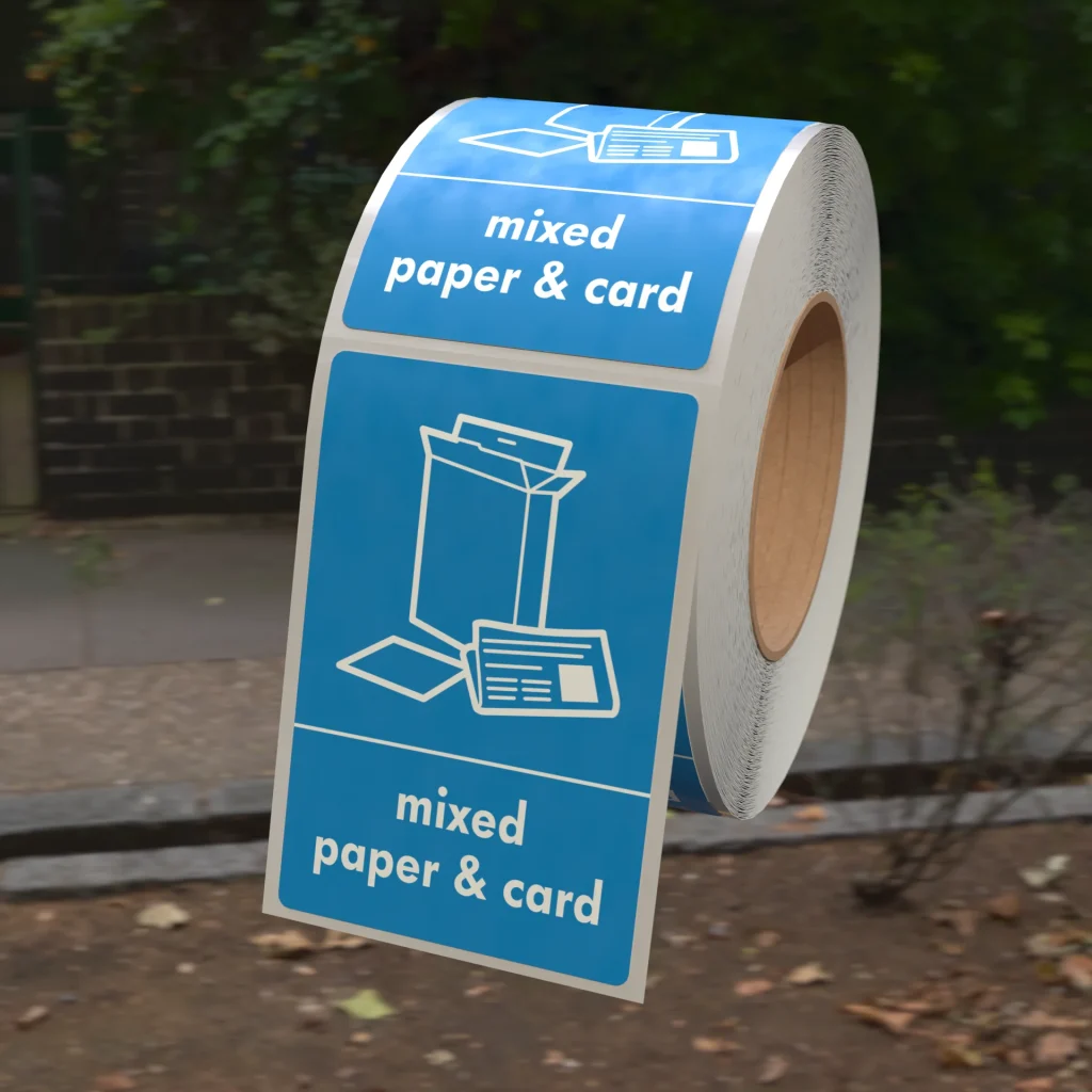 Mixed Paper & Card Recycling Sticker