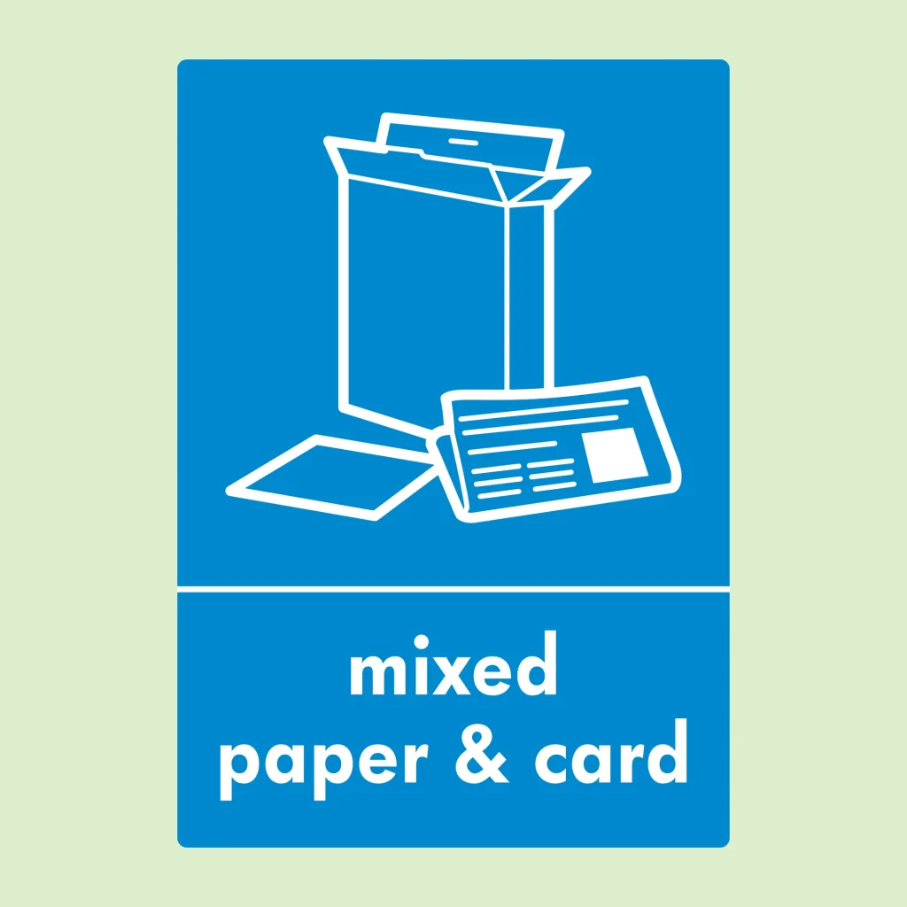 Mixed Paper & Card Recycling Sticker